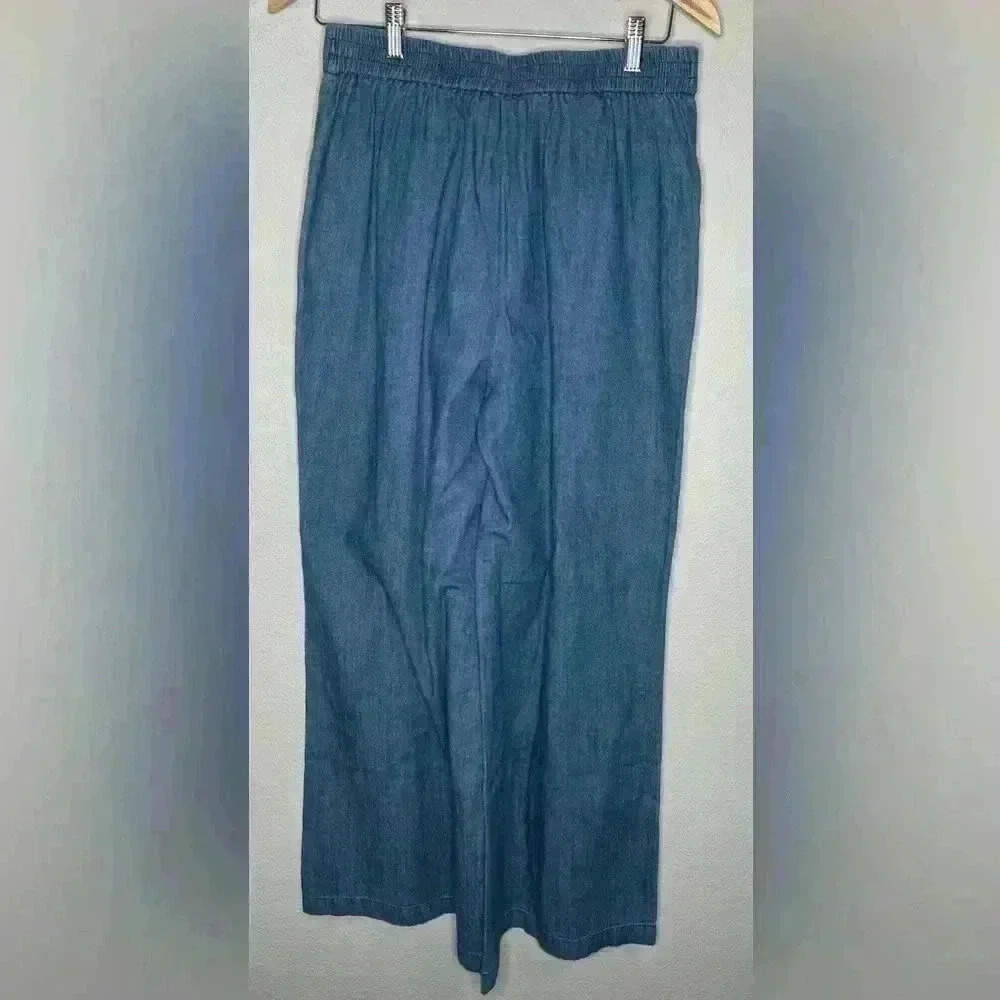 BCBG Denim Wide leg Trouser-Pull on elastic waist Size Small NWT - Picture 5 of 5